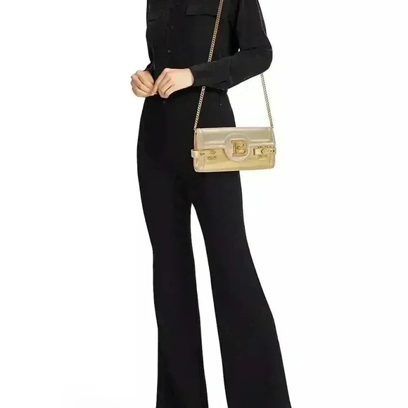 NEW BALMAIN B-Buzz 23 Metallic Leather Shoulder Bag/Clutch Retails For $1,795 - Picture 4 of 6